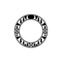 Rustic Circle Emblem, Woodland Motif, Minimalist, Pine vector