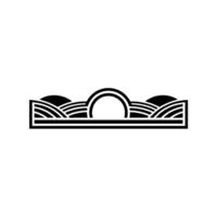 Geometric Horizon Minimalist Landscape Emblem, Silhouette vector