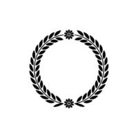 Elegant Laurel Wreath, Minimalist - Floral - Circular vector