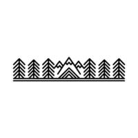 Minimalist Mountainscape Pine Trees Peaks vector