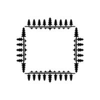 Stylized Forest Frame, Minimalist Nature vector