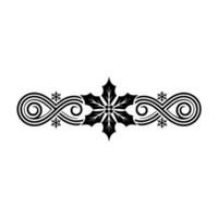 Elegant Black Holly Border, Winter Element vector