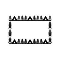 Minimalist Forest Frame, Geometric Woodland Border vector