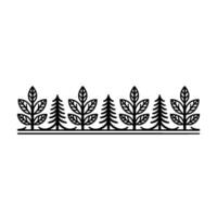Minimalist Forest Border, Simple Nature Illustration vector