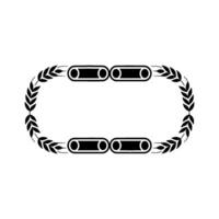 Geometric Frame with Laurel Wreath, Vintage vector