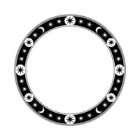 Celestial Circle Symbolic Border, Mystical vector