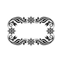 Elegant Winter Border, Intricate Snowflake Ornamentation vector