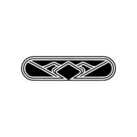 Geometric Mountain Emblem, Minimalist, Retro vector