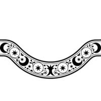Intricate Crescent Moon Border, Vintage Ornamentation vector