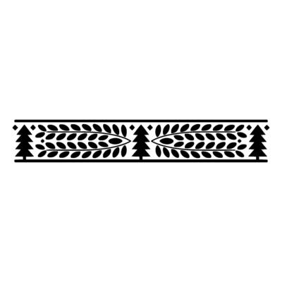 Stylized Forest Border, Minimalist Woodland, Pine