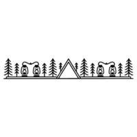 Minimalist Mountain Silhouette - Forest Line Illustration vector
