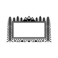 Mountain Range Border, Rustic Wilderness Illustration vector