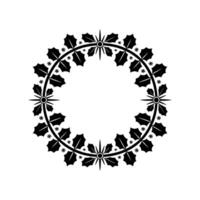 Stylized Holly Wreath, Festive Geometric vector