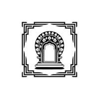 Intricate Archway, Geometric Frame, Vintage vector