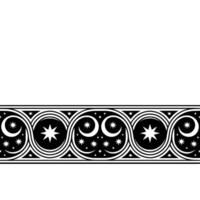 Celestial Border Gothic Star Crescent Ornamentation vector