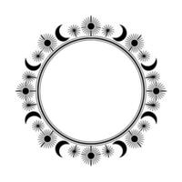 Celestial Cycle, Minimalist Moon Phases Frame vector