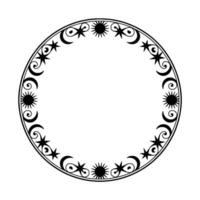 Celestial Circle Vintage Ornament, Mystical Border, Decorative Frame vector