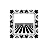 Geometric Horizon, Floral Frame, Minimalist Landscape vector