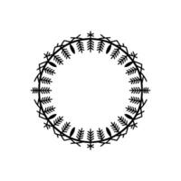 Minimalist Winter Wreath, Elegant Border, Scandinavian vector