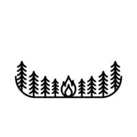 Minimalist Forest Flame - Outdoor Adventure Symbol vector