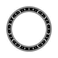 Celestial Circle Frame, Vintage Astronomy, Symbolic Border vector