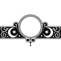 Ornate Celestial Border, Vintage Element, Ornament - Circular vector