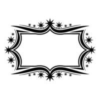 Stylized Star Frame, Tribal Border, Decorative Outline vector
