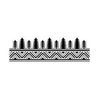 Minimalist Forest Border, Geometric Pattern, Scandinavian vector