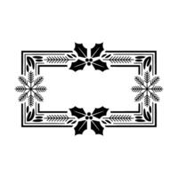 Elegant Winter Frame Holly, Snowflakes, and Deco Style vector