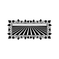 Geometric Horizon, Stylized Landscape, Vintage Frame vector