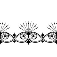 Elegant Black White Decorative Border, Spirals Dots vector