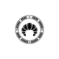 Elegant Croissant Emblem, Vintage Bakery Branding, Decorative vector