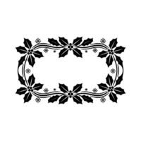 Elegant Holly Frame, Winter Festive Border, Vintage vector