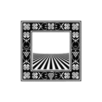 Geometric Horizon, Stylized Landscape, Ornamental Frame vector