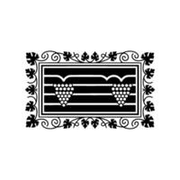 Vintage Grapes Scroll Frame, Elegant Decorative Element vector