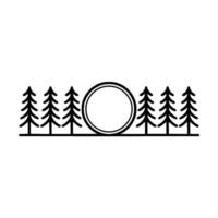 Circular Forest Emblem - Minimalist Nature Symbol vector
