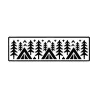 Minimalist Forest Camping Silhouette Series vector