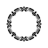 Geometric Floral Border, Minimalist, Circular Frame - Circle vector