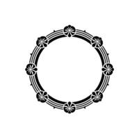 Geometric Japanese Circle Frame, Intricate Ornamental vector