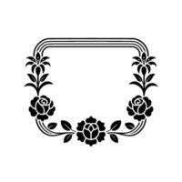 Elegant Floral Frame, Vintage, Decorative Border - Geometric vector