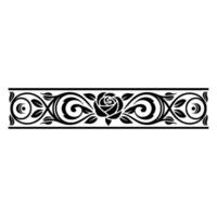 Elegant Floral Border, Vintage, Decorative Element, - Ornament, Line vector