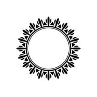 Stylized Circular Frame, Minimalist Black White vector