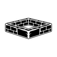 Geometric Brick Pit Minimalist Silhouette, Stark Contrast vector