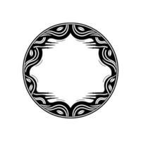 Stylized Tribal Ornament, Minimalist - Circular vector