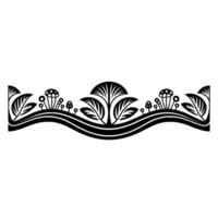 Stylized Botanical Border, Art Nouveau Inspired vector