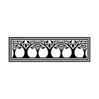 Stylized Tree Border, Elegant Botanical vector