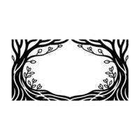 Intricate Branch Frame, Botanical Border, Vintage Illustration vector