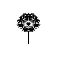 Minimalist Black Poppy Emblem, Elegant Floral, Flower vector
