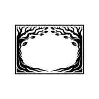 Stylized Tree Frame, Elegant Botanical Border, Minimalist vector