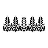 Intricate Black Leaf Border, Decorative Pattern, Vintage vector